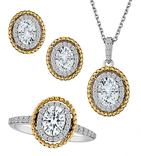 Created White Sapphire Ring, Earring, & Necklace Set, Silver.....................NOW