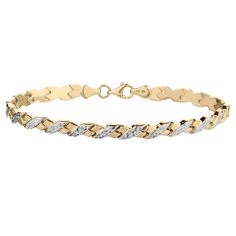 "X" Bracelet, 10kt Two Tone.............NOW