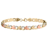 Heart Gold Bracelet, 10kt Tri-Colour.............NOW