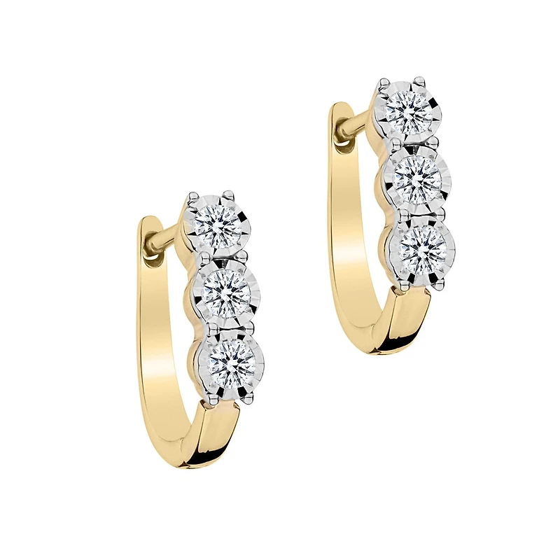 .50 Carat of Diamonds "Past, Present, Future" Earrings, 10kt Yellow Gold....................NOW
