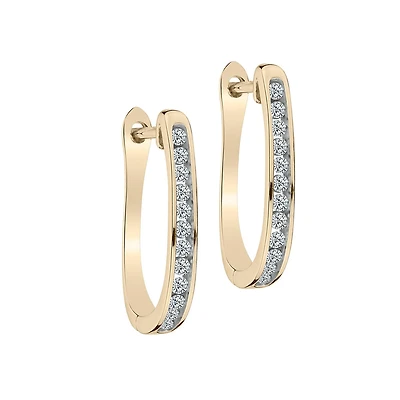 .25 Carat of Diamonds Hoop Earrings, 10kt Yellow Gold...................NOW