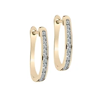 .25 Carat of Diamonds Hoop Earrings, 10kt Yellow Gold...................NOW