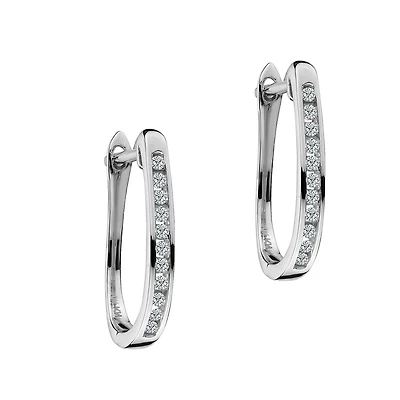 .15 Carat of Diamonds Hoop Earrings, 10kt White Gold…....................NOW