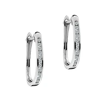 .15 Carat of Diamonds Hoop Earrings, 10kt White Gold…....................NOW