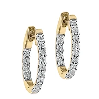 .50 Carat of Diamonds "Inside-Outside" Hoop Earrings, 10kt Yellow Gold…......................NOW