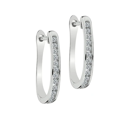 .33 Carat of Diamonds Hoop Earrings, 10kt White Gold….....................NOW