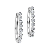 .75 Carat of Diamonds Hoop Earrings,  14kt White Gold...................NOW