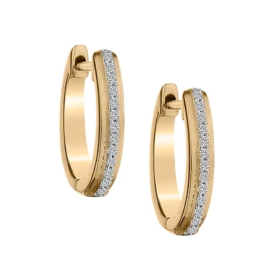 .15 Carat of Diamonds Hoop Earrings, 10kt Yellow Gold......................NOW