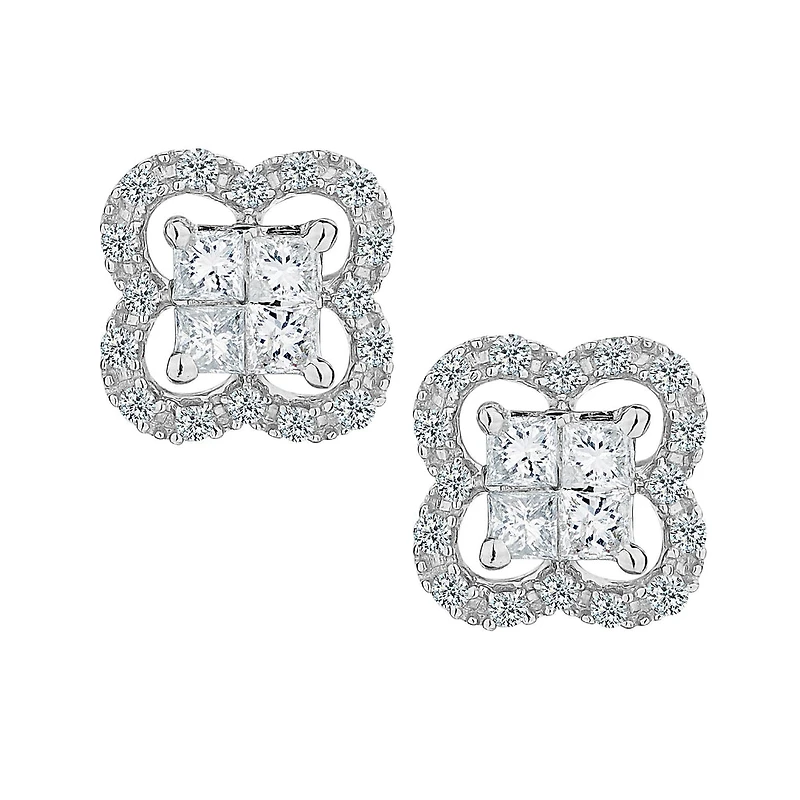 .35 CARAT DIAMOND STUD EARRINGS, 10kt WHITE GOLD....................NOW