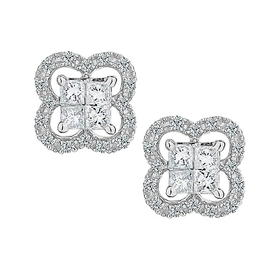 .35 CARAT DIAMOND STUD EARRINGS, 10kt WHITE GOLD....................NOW