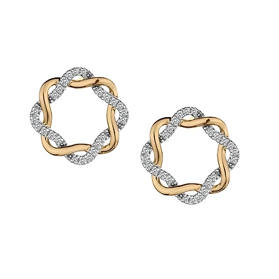 .20 Carat of Diamonds "Love Weave" Earrings, 10kt Yellow Gold.......................NOW