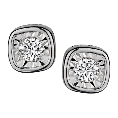 .17 Carat of Diamonds 'Cushion" Shaped Stud Earrings, 10kt White Gold.......................NOW