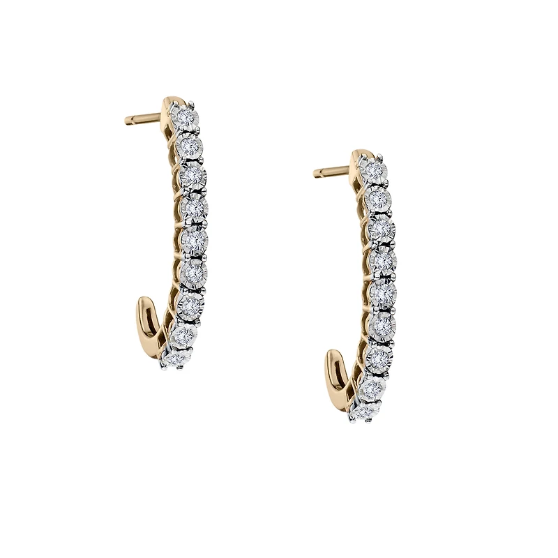 .25 Carat of Diamonds Earrings, 10kt Yellow Gold.....................NOW