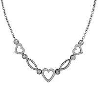 .18 Carat of Diamonds "Past, Present, Future" Heart Necklace, Silver.....................NOW
