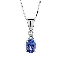 Tanzanite and .03 Carat of Diamond Pendant, 10kt White Gold...................NOW
