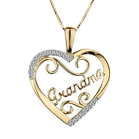 .10 Carat of Diamonds "Grandma" Heart Pendant, 10kt Yellow Gold.…...................NOW