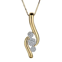 .15 Carat of Diamonds "Past, Present, Future" Pendant, 10kt Yellow Gold.....................NOW