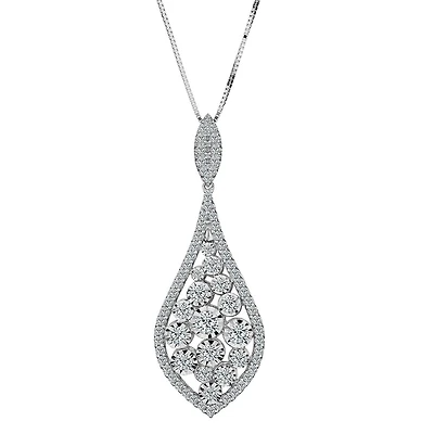 1.00 Carat of Diamonds Pendant, 14kt White Gold.......................NOW