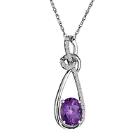 Amethyst & Created White Sapphire Pendant