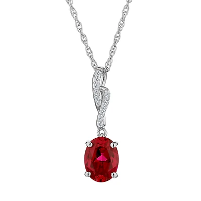 Created Ruby & White Sapphire Pendant