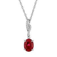 Created Ruby & White Sapphire Pendant