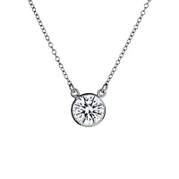 3.00 Carat of Genuine White Topaz "Eclipse" Pendant, Silver.....................NOW