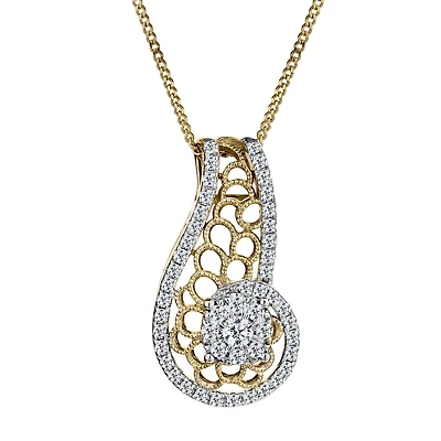 .33 Carat of Diamonds "Sunrise" Pendant, 10kt Yellow Gold.…......................NOW