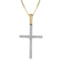 .10 Carat of Diamonds Cross Pendant, 10kt Yellow Gold…...................NOW