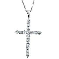 1.00 Carat Diamond Cross Pendant, 14kt White Gold...................Now