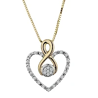 .10 Carat of Diamonds "Infinite Love" Heart Pendant, 10kt Two Tone.…...................NOW