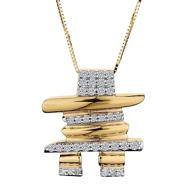 .20 Carat of Diamonds "Inukshuk" Pendant, 10kt Yellow Gold..................NOW