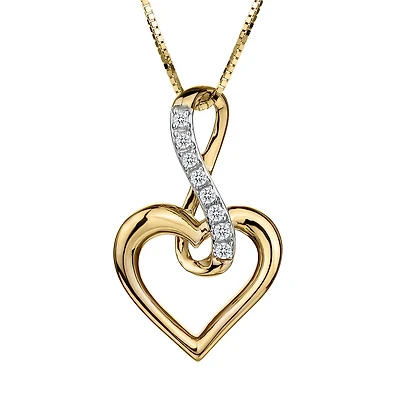 .05 Carat of Diamonds "Infinite Love" Pendant, 10kt Yellow Gold......................Now