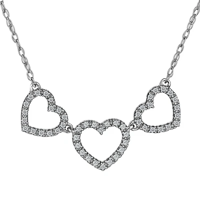 .45 Carat of Diamonds Three Hearts Necklace, 10kt White Gold........................Now