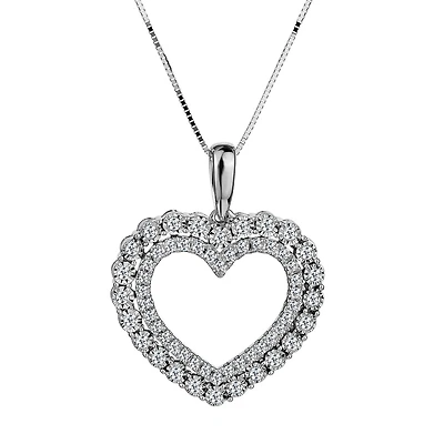 .33 Carat of Diamonds "Miracle" Pavé Heart Pendant, 10kt White Gold…...................NOW
