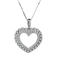 .33 Carat of Diamonds "Miracle" Pavé Heart Pendant, 10kt White Gold…...................NOW