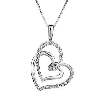16 Carat of Diamonds Double Heart Pendant