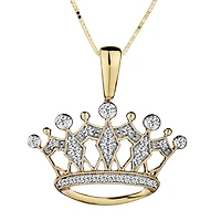 .13 Carat of Diamonds Crown Pendant, 10kt Yellow Gold......................Now