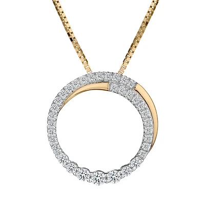 .25 Carat of Diamonds "Journey of Love" Circle Pendant, 10kt Yellow Gold......................NOW