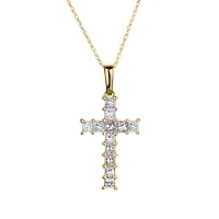 50 Carat of Diamonds Princess Cut Cross Pendant