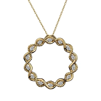 .15 Carat of Diamonds Circle Pendant, 10kt Yellow Gold.......................NOW