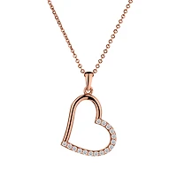 Crystal Heart Pendant, 10kt Rose Gold......................Now