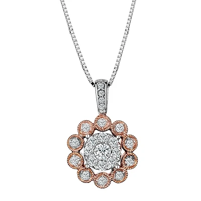 .17 Carat of Diamonds Pendant, 10kt Two Tone......................Now