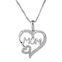 12 Carat of Diamonds "Mom" Heart Pendant