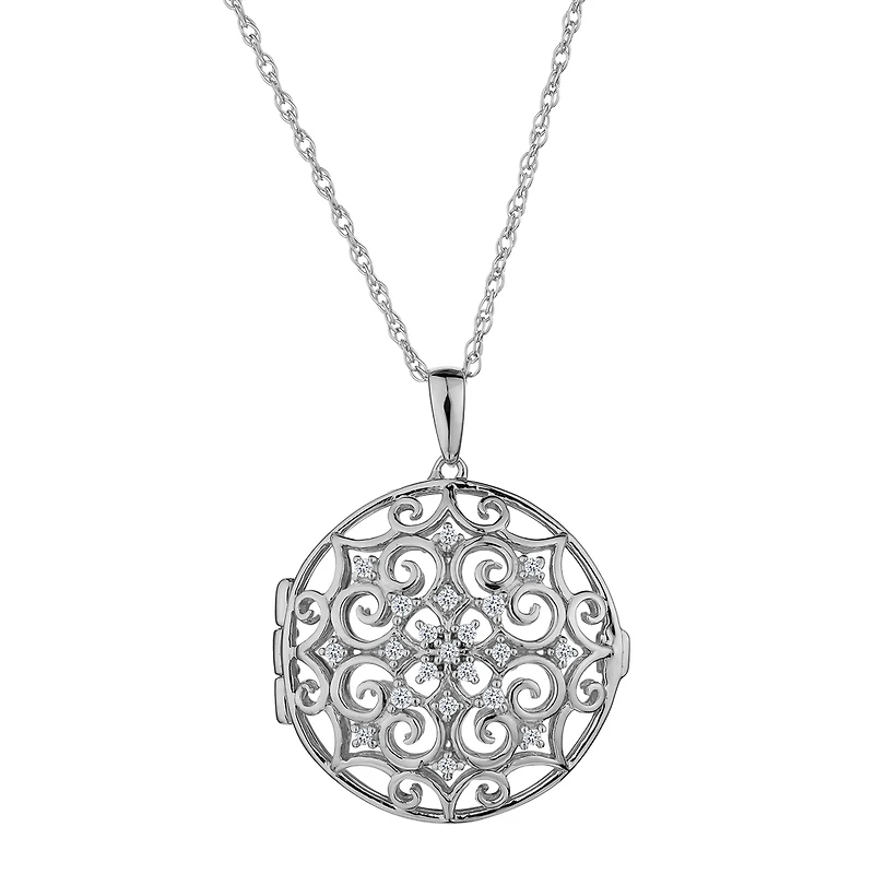 Created White Sapphire Pendant, Silver............NOW