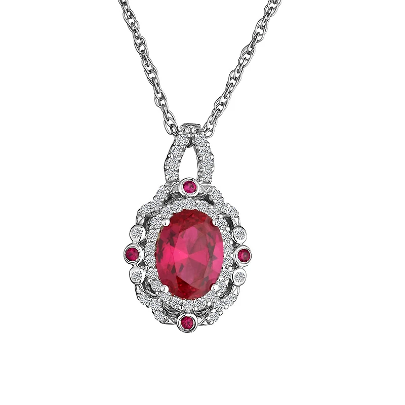 Created Ruby & Created White Sapphire Pendant