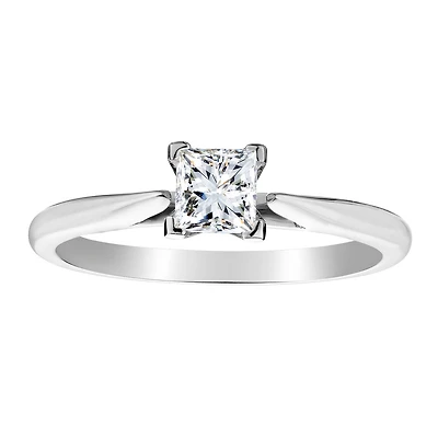 .50 Carat of Canadian Diamonds Princess Solitaire Ring, 14kt White Gold....................NOW