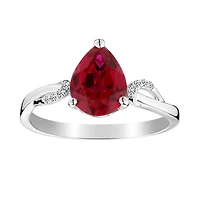 Created Ruby & Created White Sapphire Ring