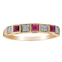 .30 Carat of Genuine Burmese Rubies & 0.08 Diamonds Band Ring, 14kt Yellow Gold......................NOW