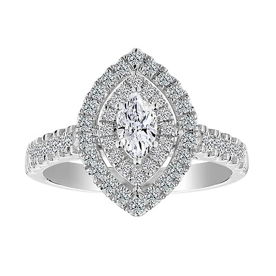 .33 Carat Centre, 1.00 Carat of Diamonds, "Prestige" Engagement Ring, 14kt White Gold......................NOW