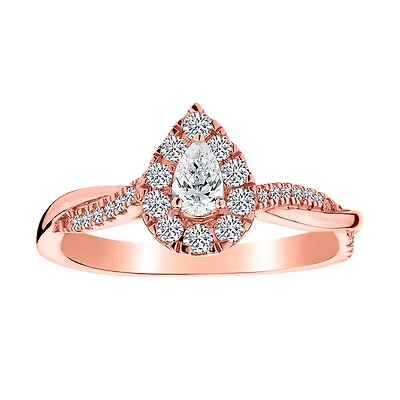.50 Carat of Diamonds Pear Shape Ring, 14kt Rose Gold.......................NOW